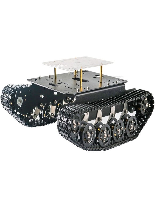 SmaringWing Professional Shock Absorption Smart Robot Tank Car Chassis Kit for Arduino/Raspberry Pie/Micobit, Remote Control Crawler Tracked Suspension Absorbing Vehicle with 2pcs Encoder DC Motors - Image 1
